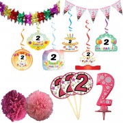 2 Yaş Kız Doğum Günü Partisi Süslemeleri Seti