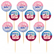 20 Adet Cinsiyet Öğrenme Partisi İçin Cupcake Kek Sunum Kürdanı