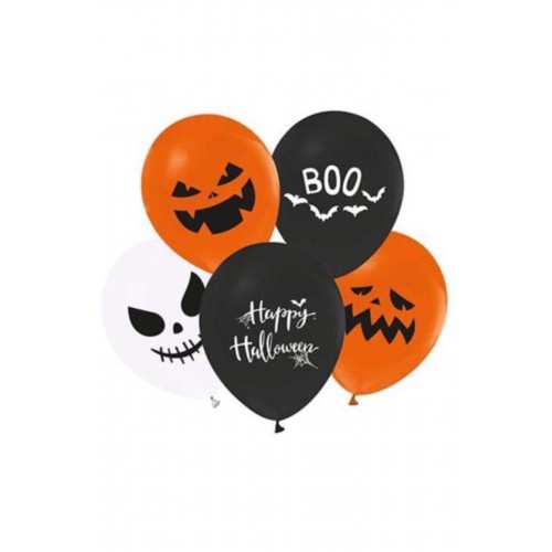 20 Adet Halloween Cadılar Bayramı Balon Turuncu Siyah