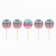 20 Adet Lol Surprise Bebekleri Baskılı Cupcake Kek Sunum Kürdanı