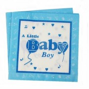 20 Adet A Little Baby Boy Mavi Peçete Erkek Doğum Odası