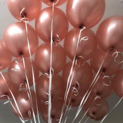20 Adet Metalik Sedefli Toz Pembe (Bakır) Balon, Helyumla Uçan