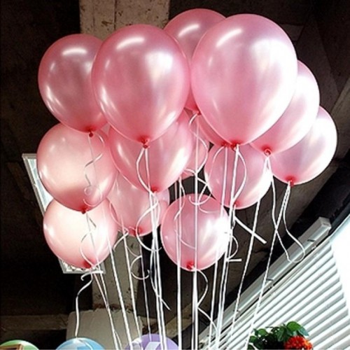 20 ADET METALİK ŞEKER PEMBE BALON Doğum Günü Helyumla Uçan - Parti Dolabı