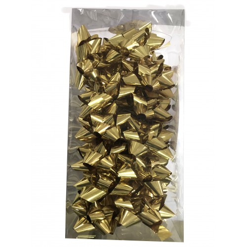 24 Adet Parlak Gold (Altın) Rengi Fiyonk Hediye Paketi Süsü - Parti Dolabı