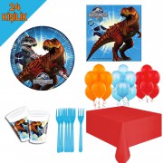 24 Kişilik Jurassic Park Temalı Doğum Günü Konsepti Süsü Dinazor 