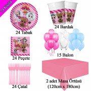 24 Kişilik Lol Bebek Doğum Günü Temalı Parti Süsleri Paketi