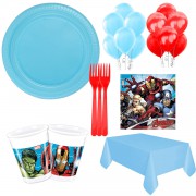 24 Kişilik Yenilmezler Parti Malzemeleri Avengers Tabak Bardak vb