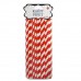 25 Adet Kırmızı Beyaz Şeritli Karton Pipet, Parti Pipetleri - Parti Dolabı