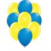 25 Adt Metalik Koyu Mavi Lacivert-Civciv Sarı Balon Helyumla Uçan - Parti Dolabı