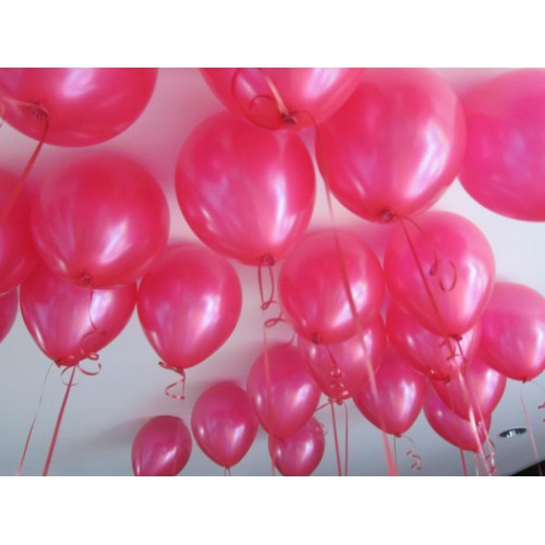 25 adet Metalik Parlak Koyu Pembe Fuşya Balon (Helyumla Uçan)