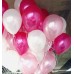 25 Adet Metalik Sedefli (Fuşya-Beyaz)  Karışık Balon Helyumla Uçan