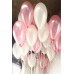 25 Adet Metalik Sedefli (Pembe-Beyaz) Karışık Balon Helyumla Uçan - Parti Dolabı