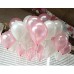 25 Adet Metalik Sedefli (Pembe-Beyaz) Karışık Balon Helyumla Uçan