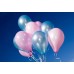 25 Adet Metalik Sedefli (Pembe-Mavi) Karışık Balon Helyumla Uçan