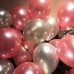 25 Ad Metalik Sedefli (Şeker Pembe-Gümüş Gri) Balon Helyumla Uçan - Parti Dolabı