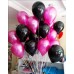 25 Adet Metalik Sedefli ( Siyah-Fuşya) Karışık Balon Helyumla Uçan