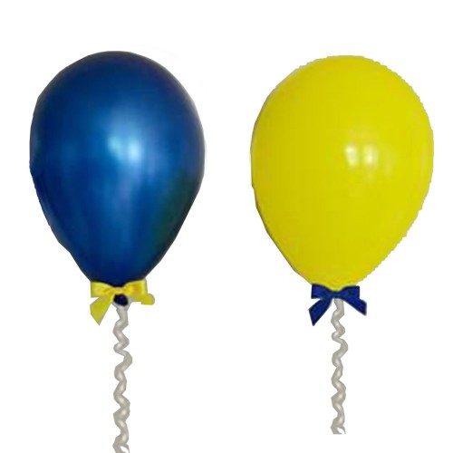 25 Adt Metalik Koyu Mavi Lacivert-Civciv Sarı Balon Helyumla Uçan - Parti Dolabı