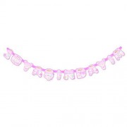 2m Pembe Kız 1 Yaş Doğum Günü 1 Yaşındayım Yazılı Banner Süsleme