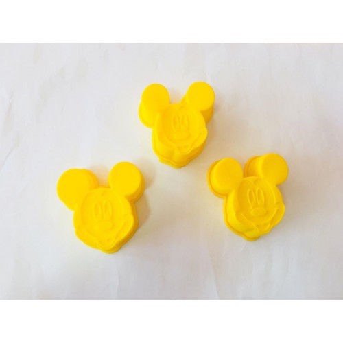 3 Adet Sarı Mickey Mouse Silikon Kek Kalıbı 5cm x 7cm - Parti Dolabı