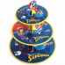 3 Katlı Superman Kek Standı, Karton Süpermen Cupcake Stand - Parti Dolabı