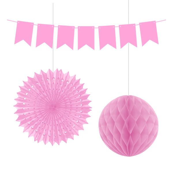 3 Parça Pembe Parti Konsepti Süsü, Yelpaze Seti 3 Parça Pembe Parti Konsepti Süsü, Yelpaze Seti