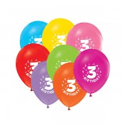 3 Yaş Baskılı 16lı Balon Happy Birthday Yazılı, Helyumla Uçan