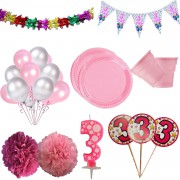 3 Yaş Kız Doğum Günü Konsepti Malzemeleri