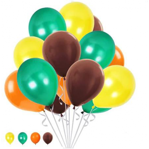 30 Ad Safari Hayvanlar Alemi Renkleri Metalik Balon Helyumla Uçan