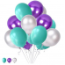 30 Adet Metalik Gümüş Gri-Mor-Mint Yeşili Balon Helyumla Uçan 30 Adet Metalik Gümüş Gri-Mor-Mint Yeşili Balon Helyumla Uçan