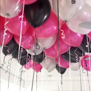 30 Adet Metalik Sedefli (Siyah-Fuşya-Gri) Karışık Balon Helyumla Uçan