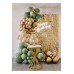 30 Küf Yeşili 15 Krom Gold 15 Deniz Kumu Pastel Ten Rengi Doğum Günü Ve Nişan Balon Zinciri Set - Parti Dolabı
