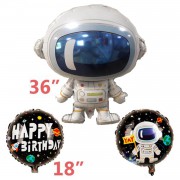3lü Uzay Temalı Astronot Folyo Balon Seti 