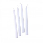 4 Adet Beyaz Kalın Şamdan İçin Mum, 20cm Konik Mum