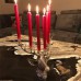 4 Adet Kırmızı İnce Şamdan Mum 19x1cm Romantik Malzemeler - Parti Dolabı