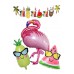 4 Parça Flamingo Folyo Balon Seti Tropikal Karpuz Ananas Temalı Doğum Süsü - Parti Dolabı