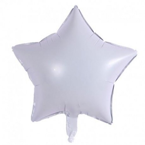 45 cm Beyaz Yıldız Balon, Helyumla Uçan Folyo Balon - Parti Dolabı