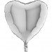45 cm Mat Gümüş Gri Kalp Şeklinde Folyo Balon, Helyumla Uçan - Parti Dolabı