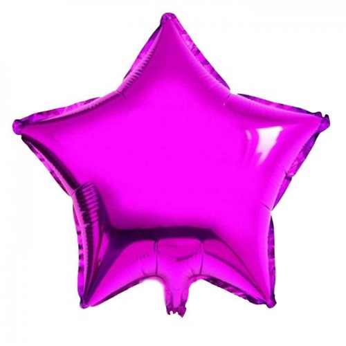 45cm Koyu Pembe Fuşya Yıldız Folyo Balon Doğum Günü Helyumla Uçan