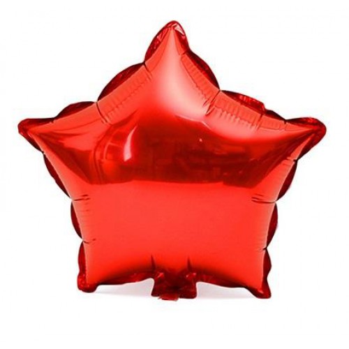 45cm Kırmızı Yıldız Folyo Balon Doğum Günü Helyumla Uçan