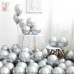 5 Adet 1.Kalite Gümüş Gri Renkli Parlak Krom Metalik Aynalı Balon