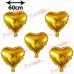 5 Adet Altın Sarısı Gold Folyo Kalp Balon 60cm Helyumla Uçan - Parti Dolabı