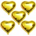 5 Adet Altın Sarısı Gold Kalp Folyo Balon 45cm Helyumla Uçan Sevgiliye Özel 