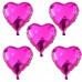 5 Adet Fuşya Koyu Pembe Kalp Folyo Balon 60 cm Helyumla Uçan Sevgiliye Özel