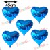 5 Adet Mavi Folyo Kalp Balon 45 cm Helyumla Uçan