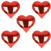 5 Adet Orta Kırmızı Folyo Kalp Balonlar 60 cm Helyumla Uçan - Parti Dolabı