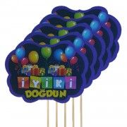 5 Adet Renkli İyiki Doğdun Konuşma Balonu Çubuğu, Parti Çubukları