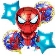 5 Adet Spiderman Baskılı Folyo Balon Seti, Örümcek Adam Konsepti