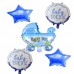 5'li Mavi Bebek Baby Shower Temalı Folyo Balon Helyumla Uçan - Parti Dolabı