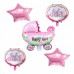 5'li Pembe Bebek Baby Shower Temalı Folyo Balon Helyumla Uçan - Parti Dolabı