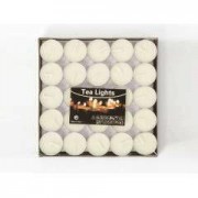 50 Adet Beyaz Tealight Mum Sevgiliye Sürpriz 